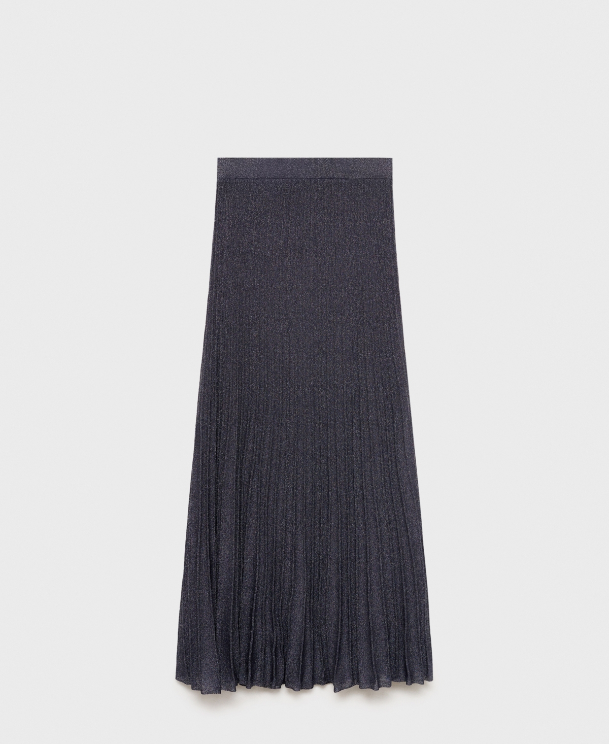 Mango Metallic Knit Pleated Skirt In Blue