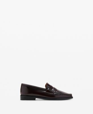 MANGO - Women's Gathered Leather Moccasins