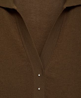 Women's Ribbed Polo Neck Sweater