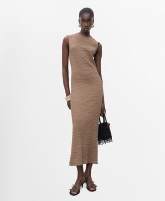 MANGO - Women's Fitted Textured Dress