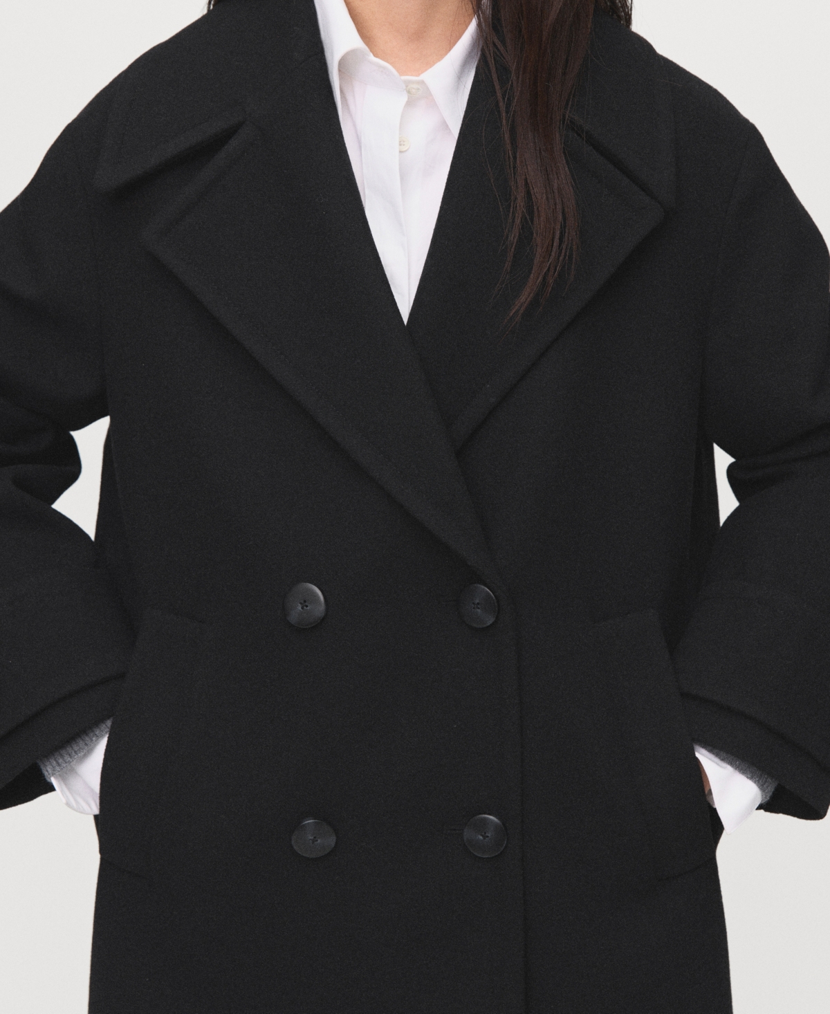Mango Goya Double Breasted Blazer In Black