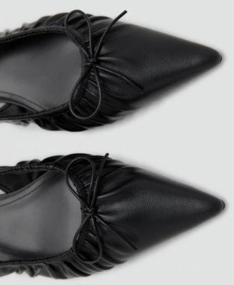 Women's Ruched Bow High-Heel Shoes
