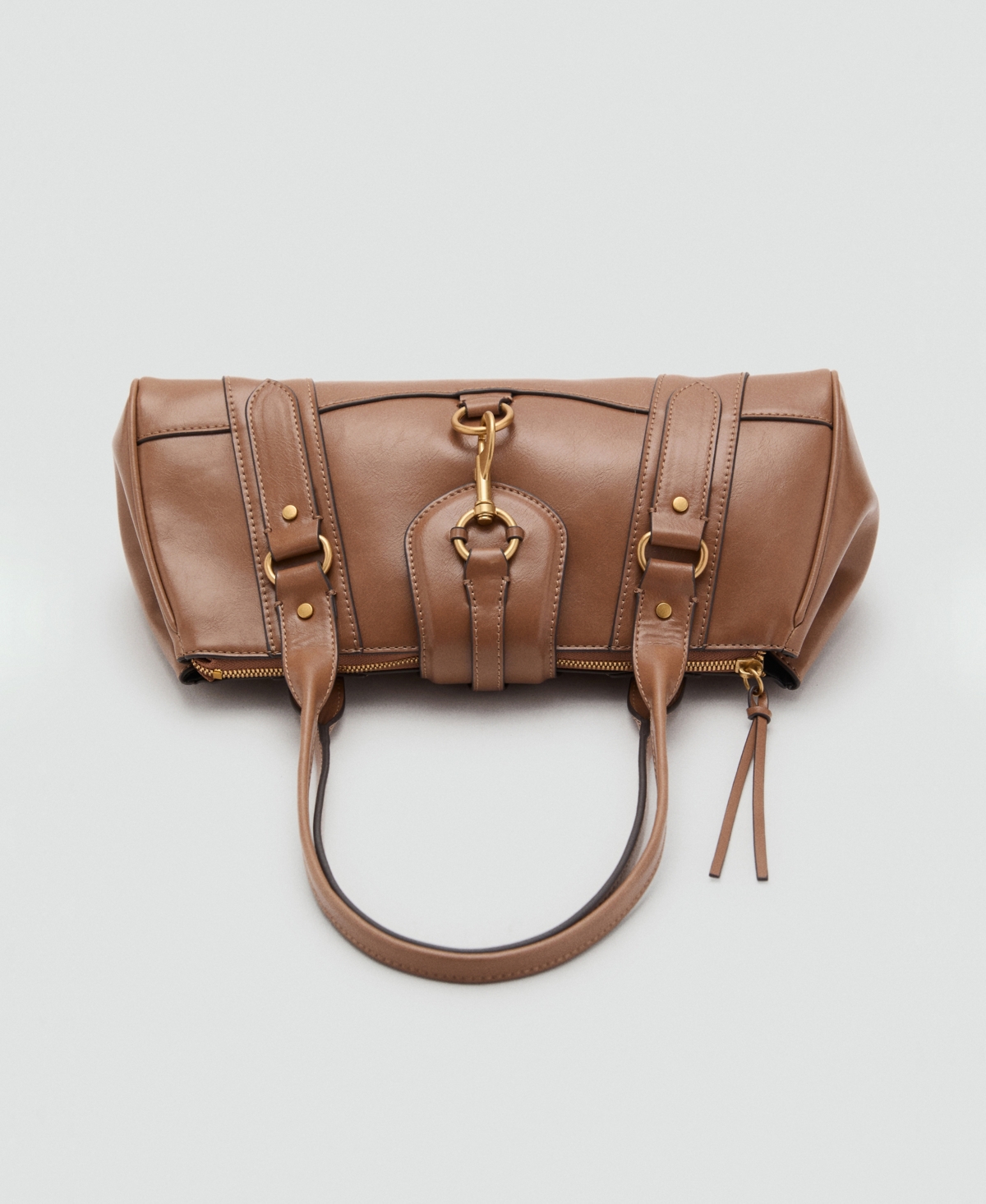 Mango Women's Snap Hook Medium Shoulder Bag In Brown