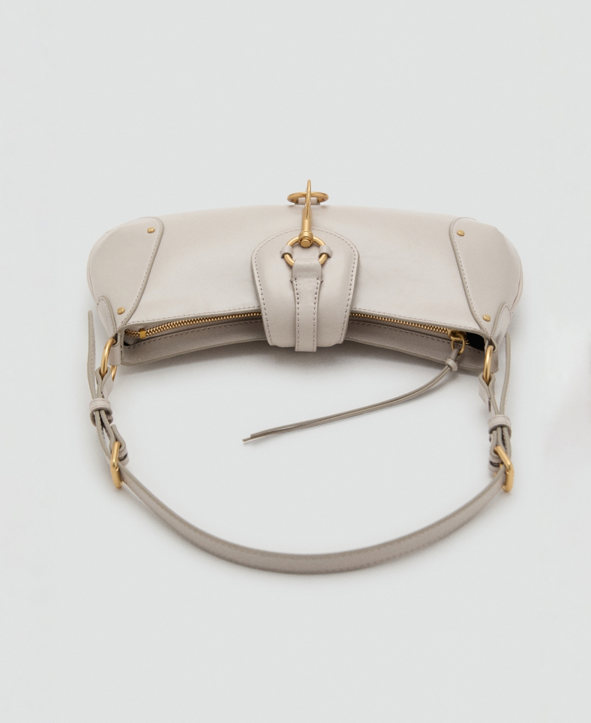Mango Women's Hook Fastener Shoulder Bag In White