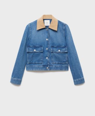 Women's Corduroy Collar Denim Jacket