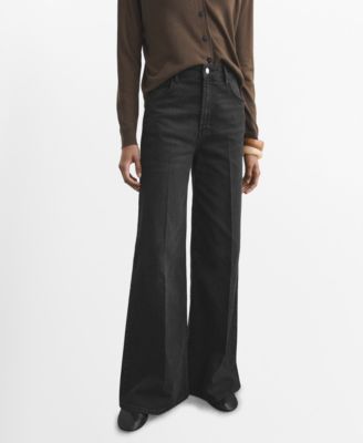 MANGO - Women's High-Waisted Wide-Leg Jeans