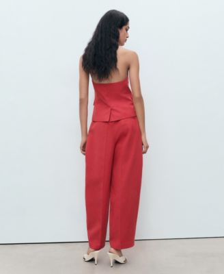 Women's Linen-Blend Balloon Suit Pants