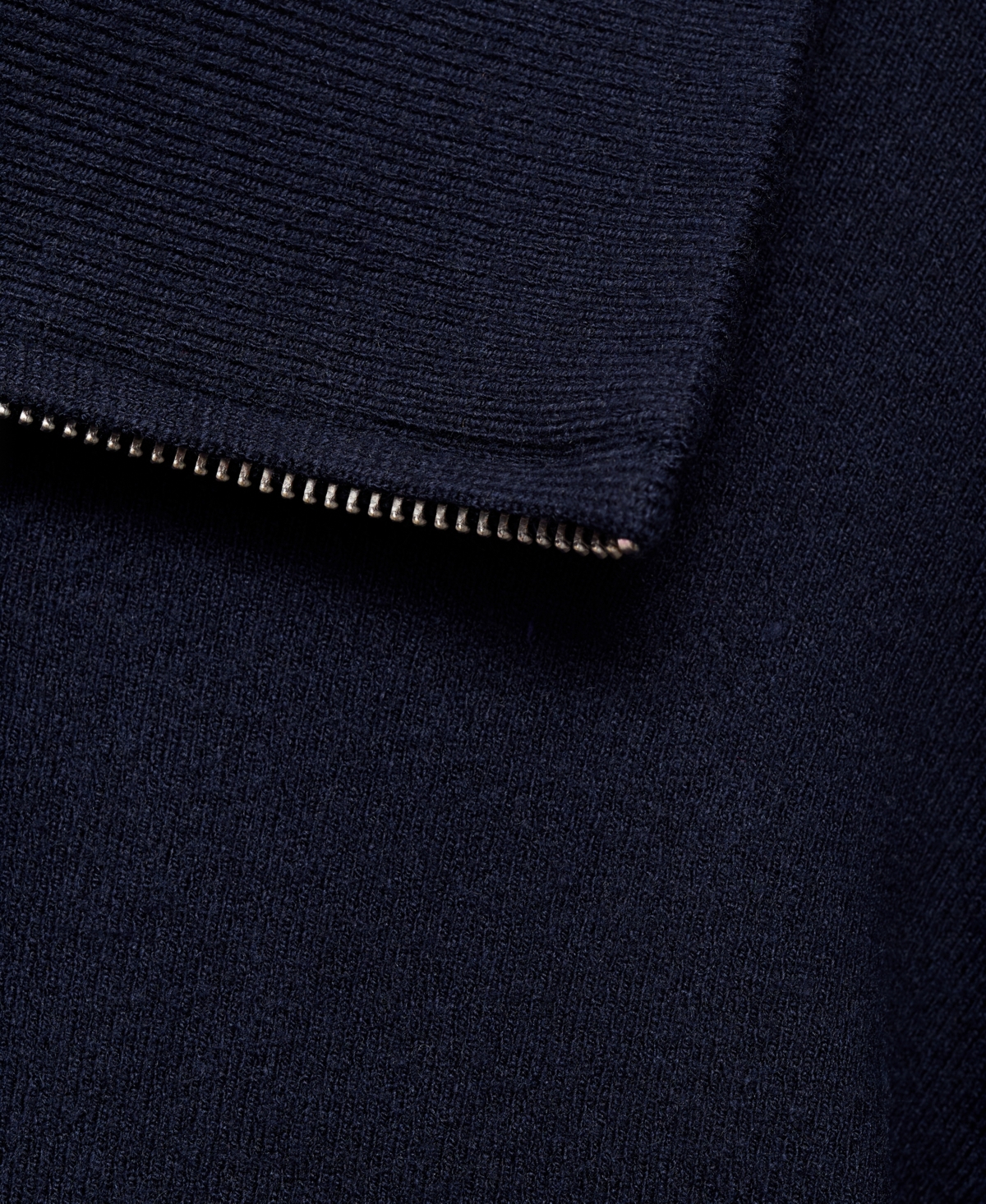 Mango Knitted Sweater With Zip Collar Navy In Blue