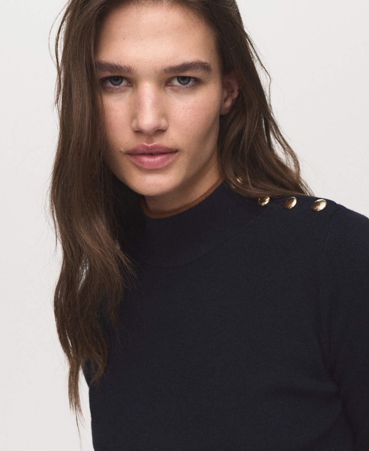 Mango Women's Perkins Collar Button Sweater In Blue