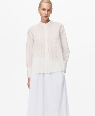 MANGO - Women's Lace Details Blouse