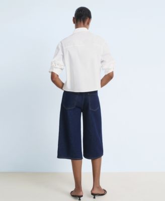 Women's Rhinestone Cropped Shirt