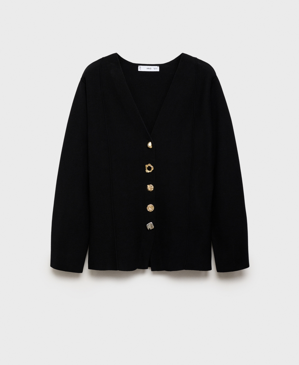 Mango Dali Knit Jacket In Black