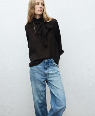 Women's Floral Pattern Straight-Leg Jeans