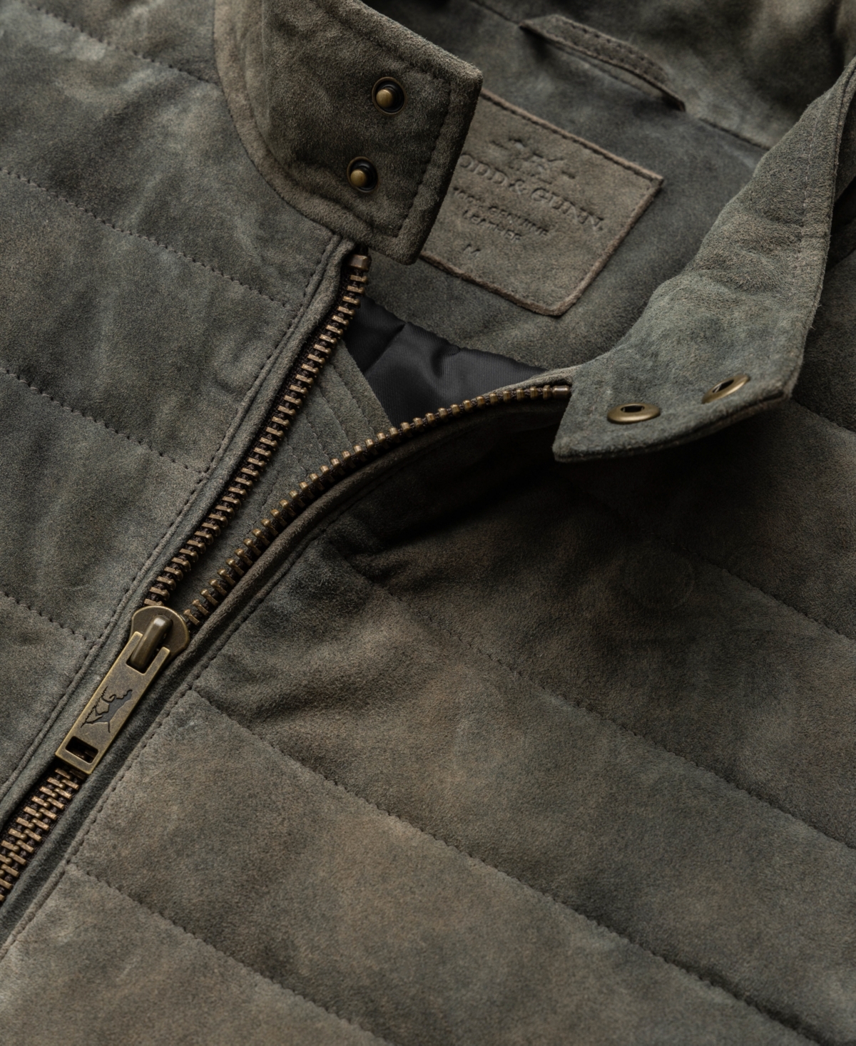 Rodd & Gunn Long Island Leather Jacket In Gray