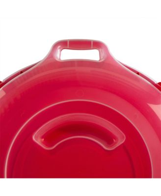 Clear Lid Nesting Storage Christmas Holiday Wreath Box, Red (4 Pack)