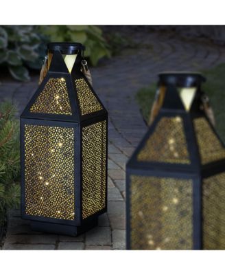 16 Inch Battery Powered 20 LED Filigree Lantern, 2 Pack