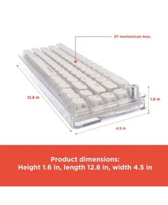 Wired USB-A Gaming Keyboard, Transparent Mechanical Design, RGB Backlit, 67 Keys, Rotary Knob, Anti-Ghosting, Durable Build