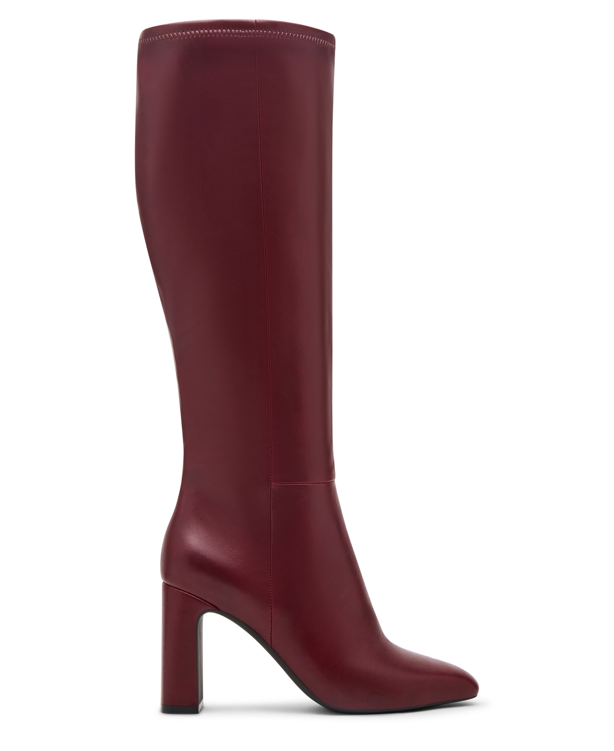 Madden Girl Wisee Wide-calf Block-heel Knee-high Dress Boots In Burgundy