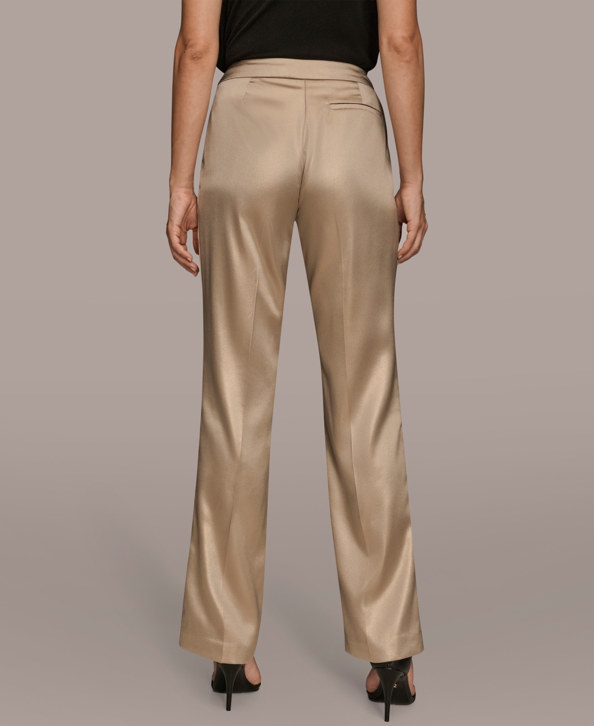 Donna Karan Donna Karen New York Womens Metallic Blazer Metallic Straight Leg Pant In Brown