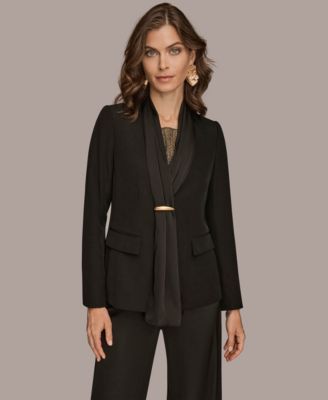 Donna Karan New York - Women's Mixed Media Collarless Jacket
