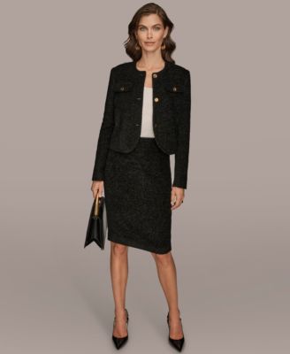 Women's Novelty Button Front Cropped Jacket, Regular & Petites