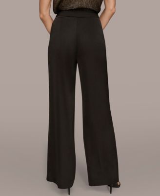 Women's Charmeuse High Rise Wide Leg Pants, Regular & Petite