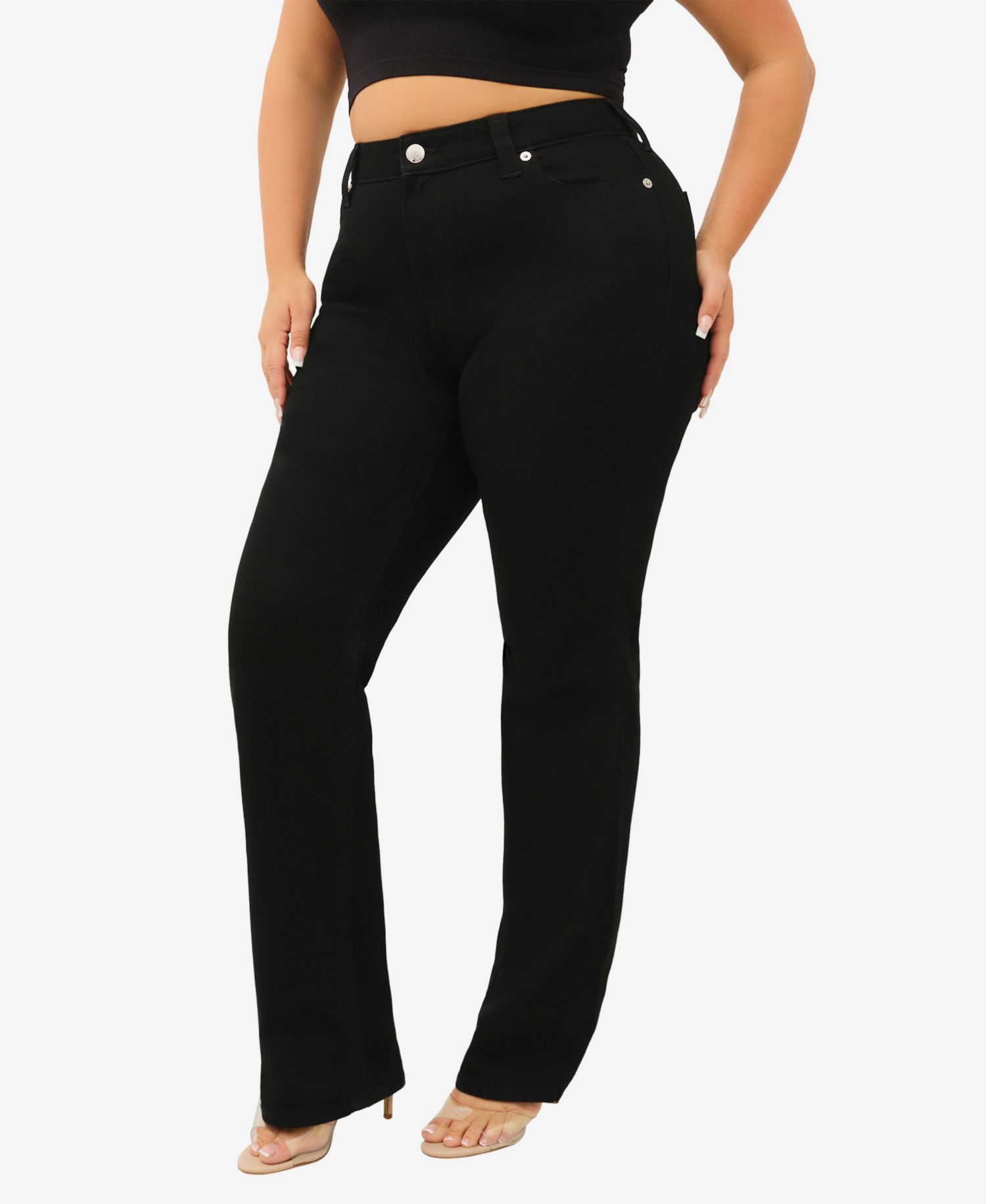Plus Size Billie Mid Rise Straight Leg Jeans