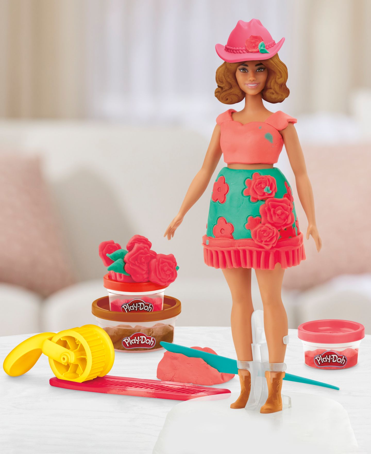 Детские фигурки Play-Doh Barbie Florals and Fringe Set — фото 3