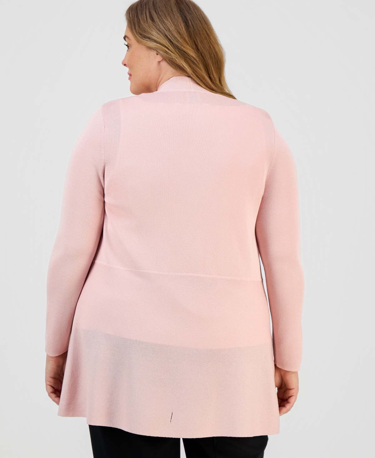 Anne Klein Plus Montery Open-Front Cardigan Sweater