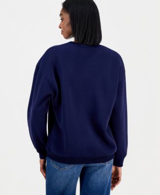 Juniors' Bow Graphic-Print Sweatshirt