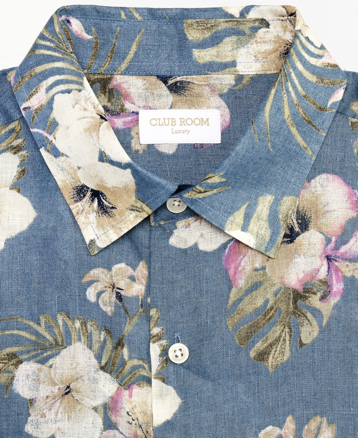 Club Room Men's Casa Regular-Fit Floral Button-Down Linen Shirt, Macy's Exclusive