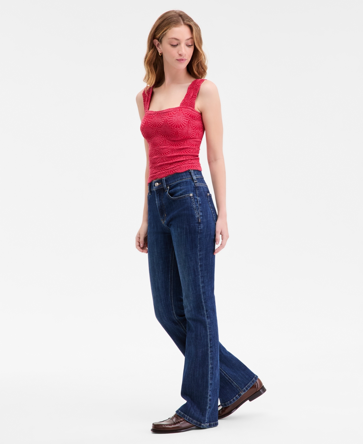 Free People Women's Double Knot High-Rise Straight-Leg Jeans