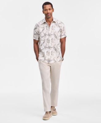 Men's Casa Regular-Fit Floral Button-Down Linen Shirt, Macy's Exclusive