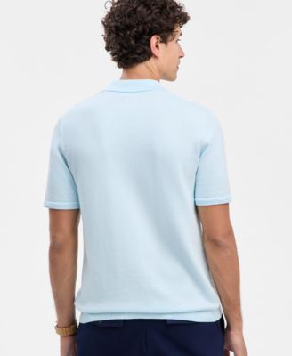 Men's Cotton Striped Button Polo Sweater, Macy's Exclusive