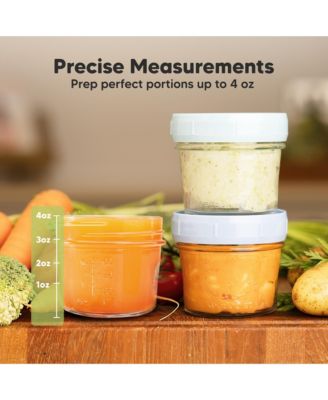6pk Prep Baby Food Storage Containers, 4 oz Leak-Proof, BPA Free Glass Baby Food Jars for Feeding