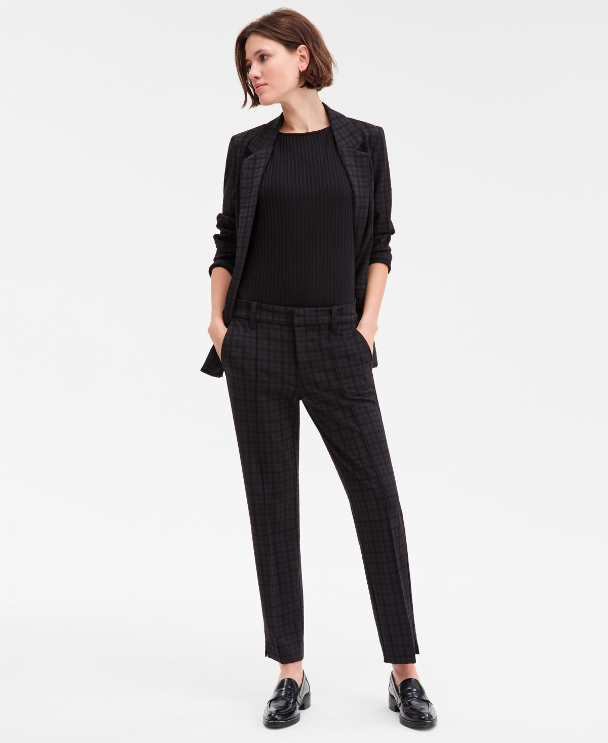 Liverpool Los Angeles Women's Gemma Plaid Jacquard Knit Pants