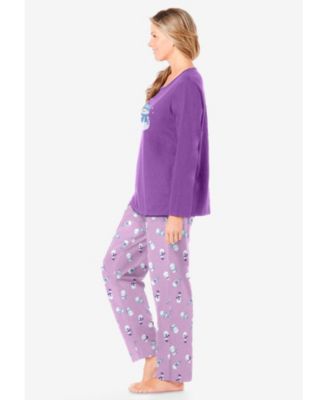 Women's Dreams and Co. Long Sleeve Knit PJ Set