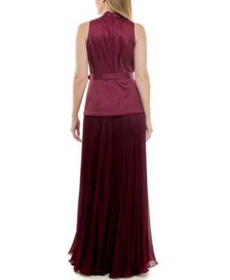 Women's V-Neck Pleat Detail Dress