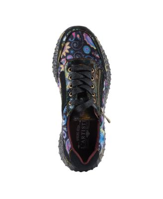 L’Artiste Women’s JAVANA Fashion Sneakers with Velvet & Suede Upper, Lace Accents, Zipper Closure & Cushioned Insole