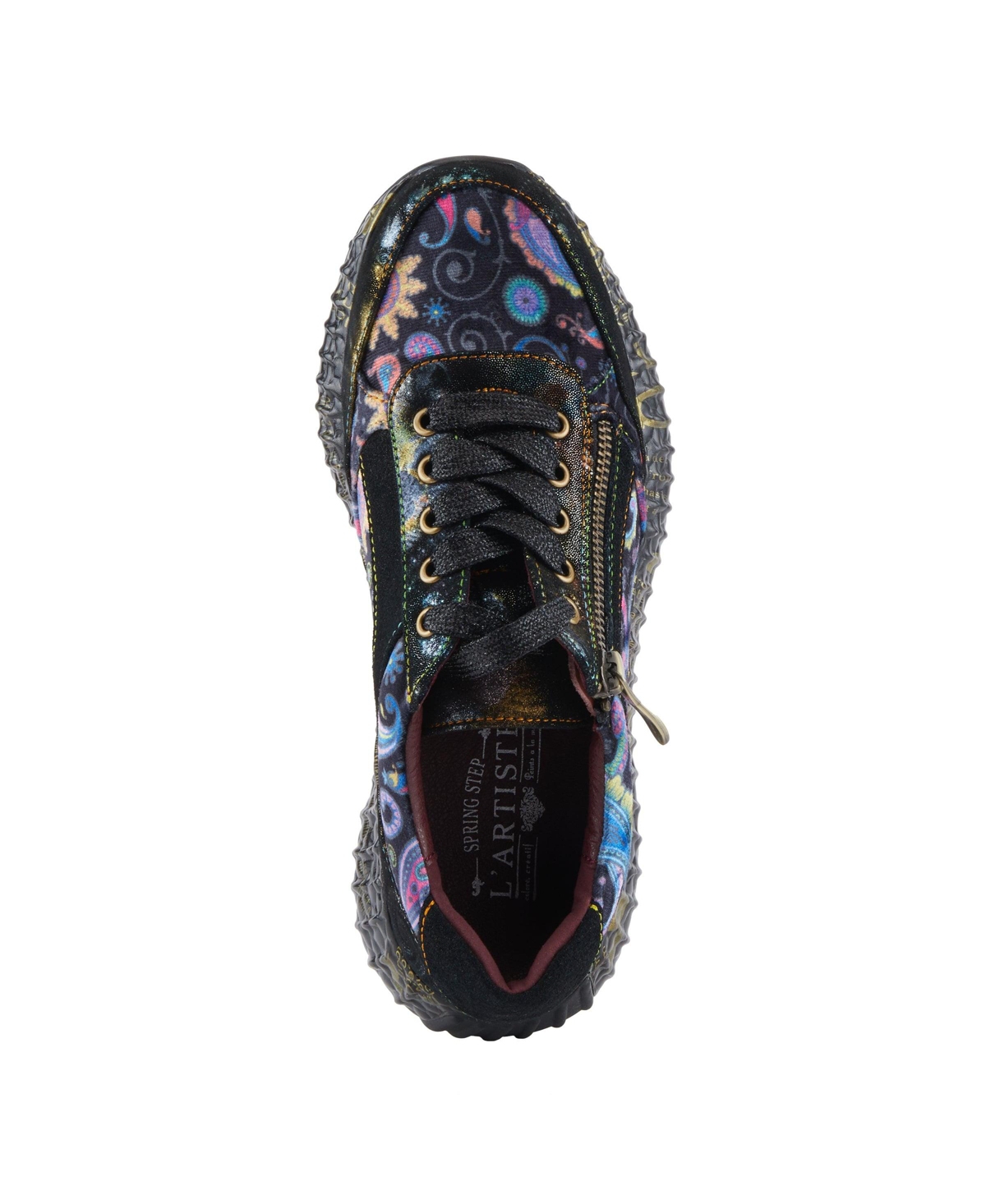 L'Artiste Women's Javana Fashion Sneakers with Velvet & Suede Upper, Lace Accents, Zipper Closure & Cushioned Insole