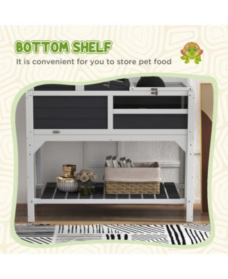 Tortoise Habitat with Adjustable Lamp Holder, Storage Shelf,