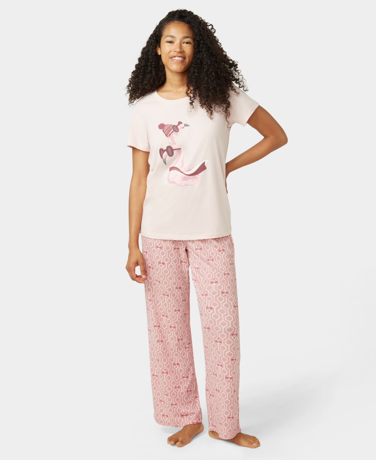 Hue Women's 2-piece Embellished Short Sleeve Pajama Set In Pink