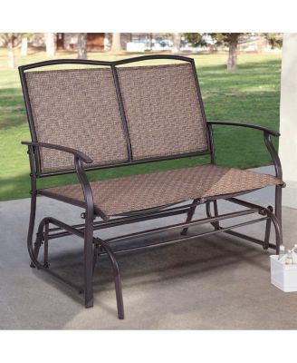 Patio Glider Outdoor Rocking Bench Double 2 Person Chair Loveseat Armchair Backyard