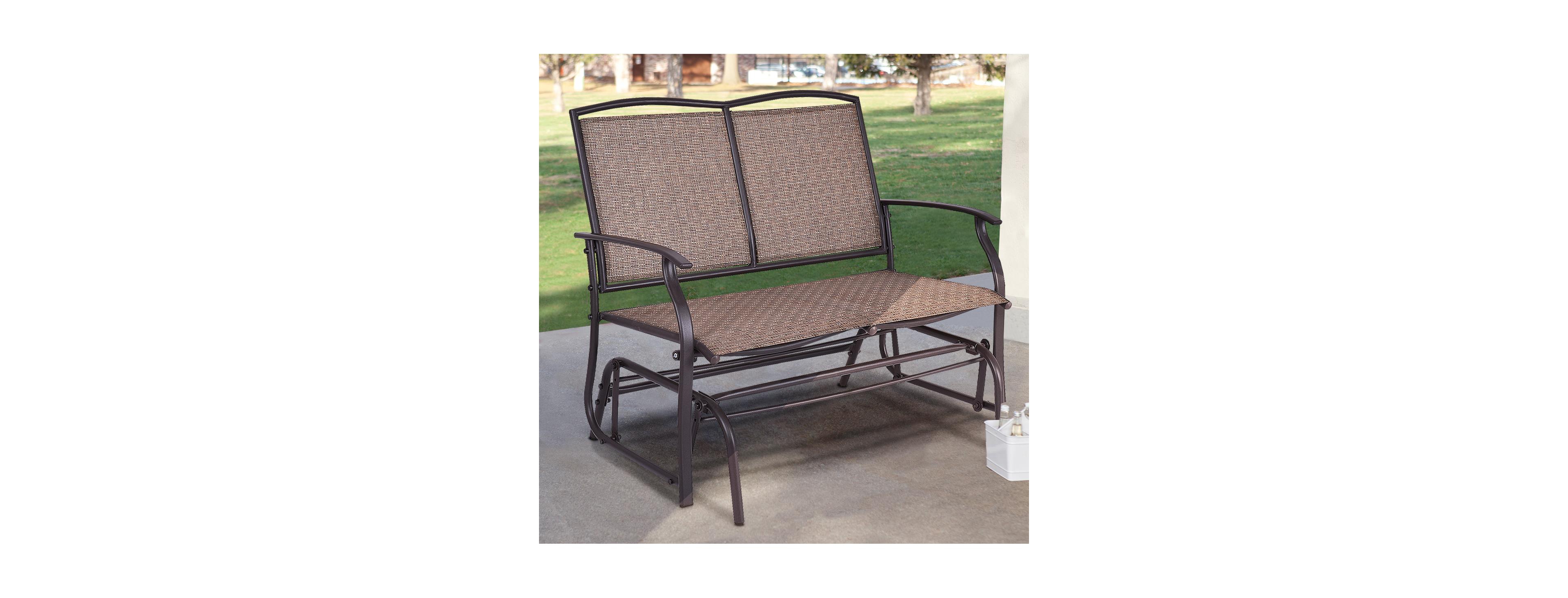 Patio Glider Outdoor Rocking Bench Double 2 Person Chair Loveseat Armchair Backyard