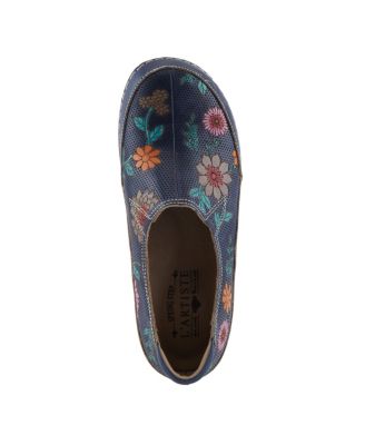 L’Artiste Women’s Libora-Delite Handpainted Leather Floral Slip-On Shoes with Removable Insole