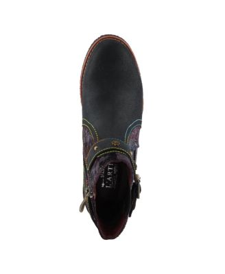 L Artiste Women s AIRIES Studded Suede Chelsea Boots with Velvet Shaft, Glitter Accents & Metallic Animal Print Stretch Gore