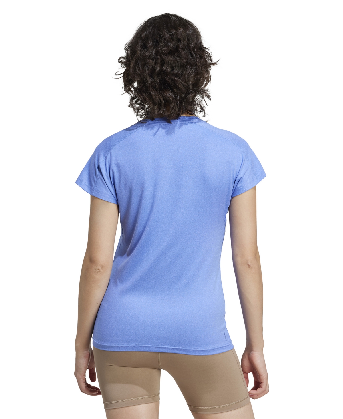 Adidas Originals Women's Training Moisture-wicking Logo V-neck T-shirt In Blue