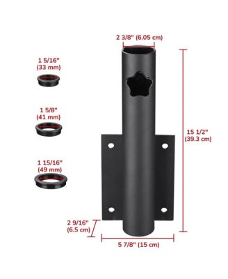 Universal Flag Pole Holder Deck Mount Bracket for Outside Fit 1" to 2 3/8" Pole