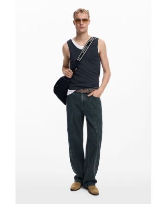 Men's Straight pants with washed effect