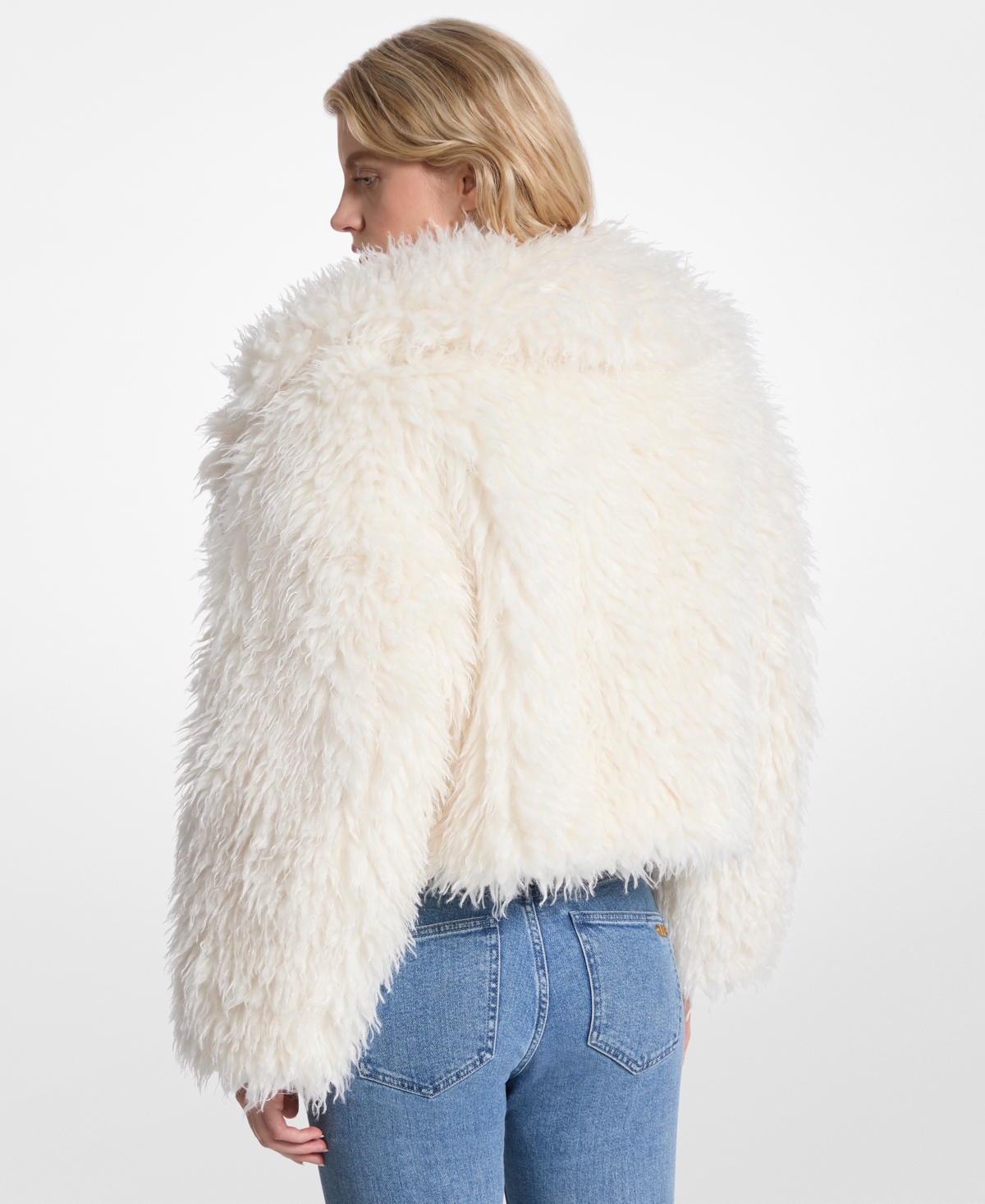 Michael Kors Cropped Faux Fur Jacket In Multi